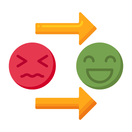 Stress management relaxed stress feelings icon