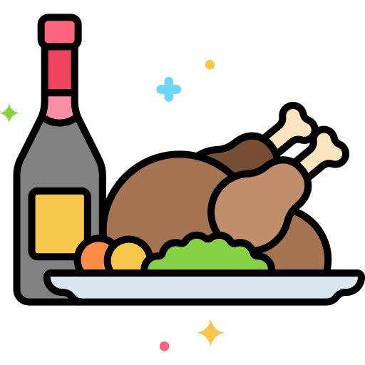 Thanksgiving food and restaurant cultures dish icon