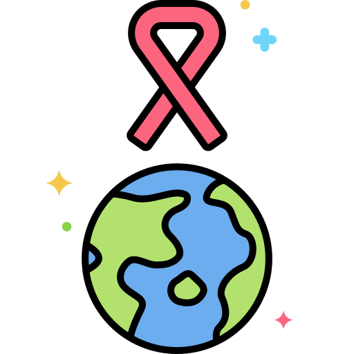 World aids day shapes and symbols pink ribbon awareness icon
