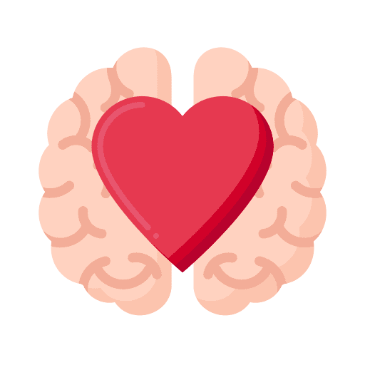 Emotional intelligence think love and romance love icon