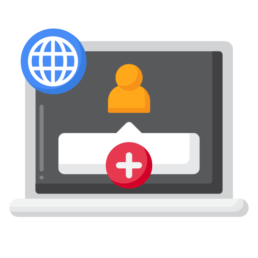 Online counseling computer healthcare and medical woman icon