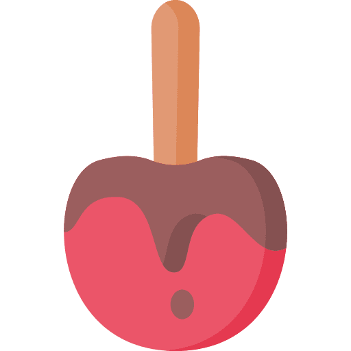 Caramelized apple fair organic food icon