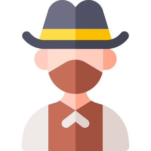 Cowboy man profile user icon Cowboy man profile user icon
