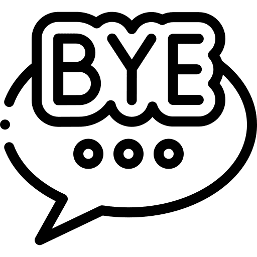 Bye bye message communications icon