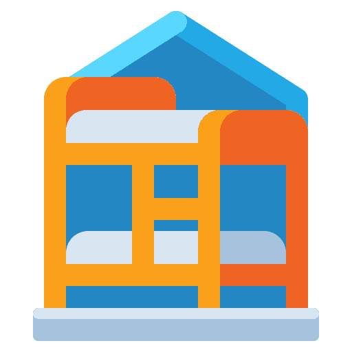 Hotel hostel bunk bed holidays icon