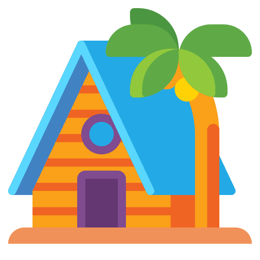 Resort terrace traveling resort icon