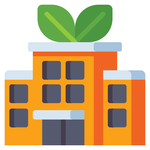 Eco holidays rest building icon