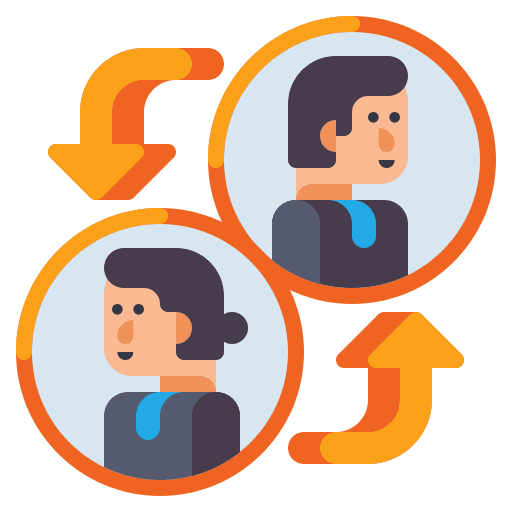 Turnover hotel administration staff icon