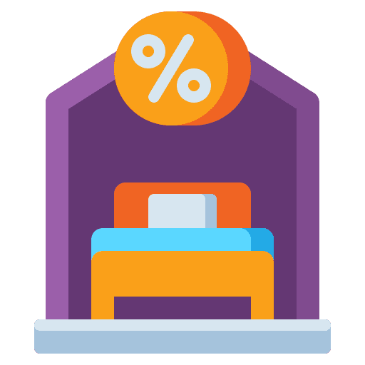 Discount hotel resort single icon
