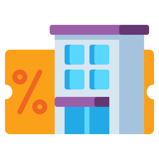Discount voucher coupon hostel gift voucher icon