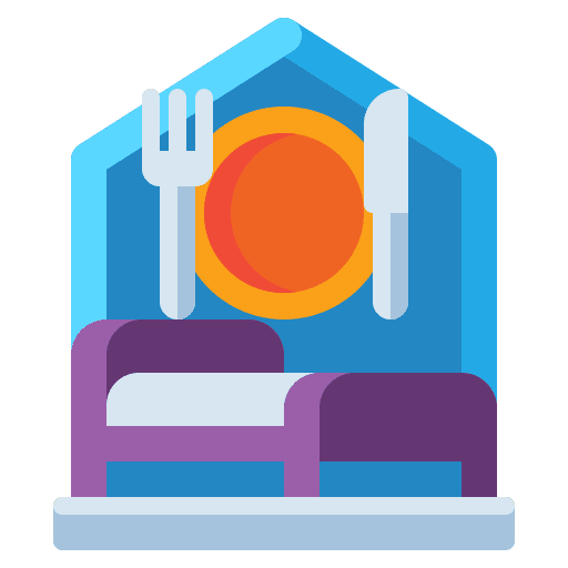 Bed and breakfast bed hostel bed and breakfast icon