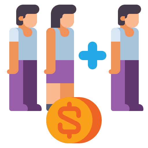 Extra money people resort icon