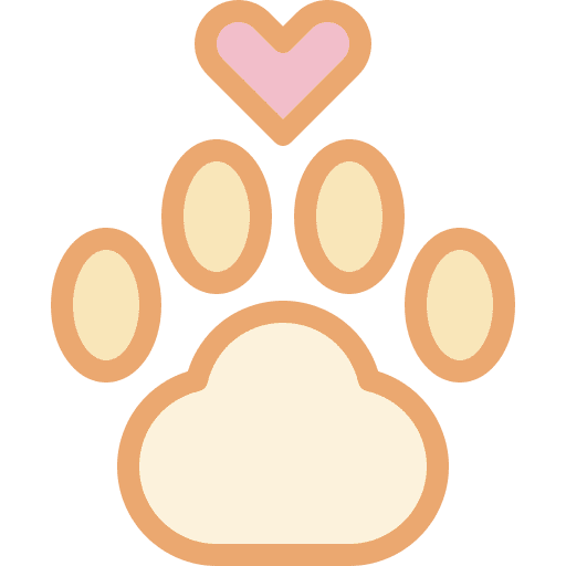 Paw care heart animals icon
