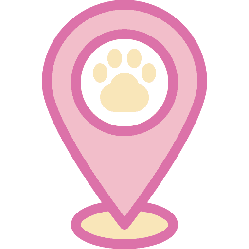 Paw map pointer location paw print icon Paw map pointer location paw print icon
