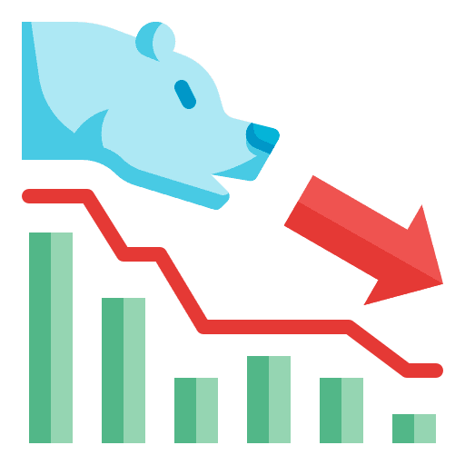 Bear market stock bear market low icon