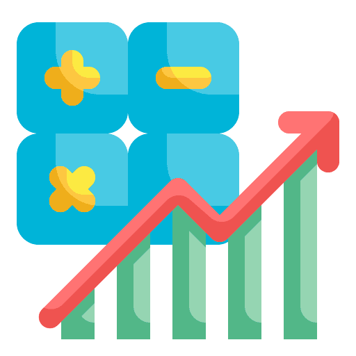 Calculator increase marketing business and finance icon Calculator increase marketing business and finance icon