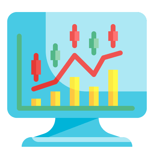 Computer analysis business and finance bar chart icon Computer analysis business and finance bar chart icon