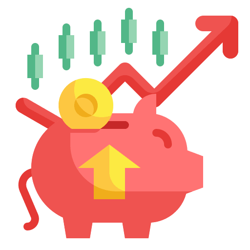 Funds money save money graph icon Funds money save money graph icon