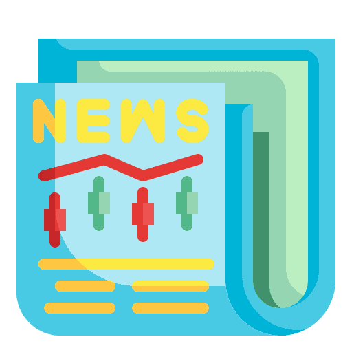 Newspaper news report reading economy icon Newspaper news report reading economy icon