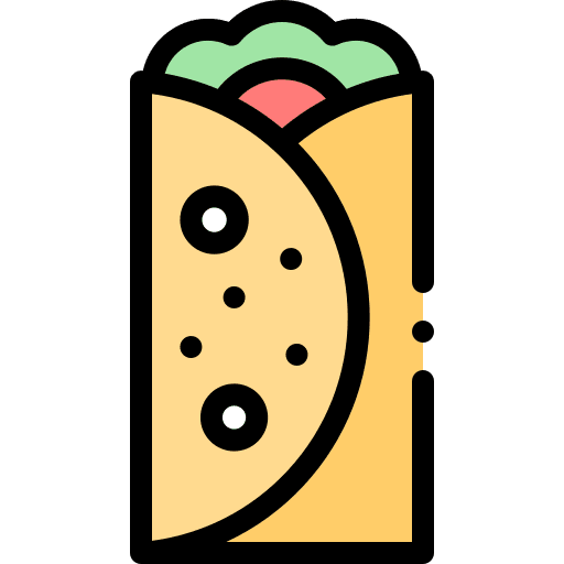 Burrito food and restaurant meat burrito icon
