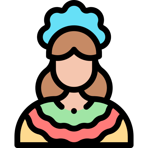 Mexican avatar traditional dress woman icon