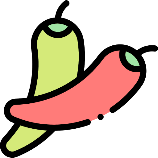 Chili spicy food and restaurant chili icon