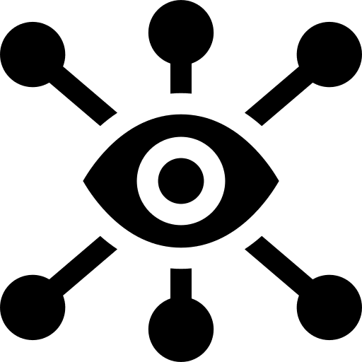 Vision networking dots connection icon