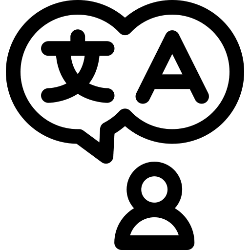Bilingual bilingual communications translation icon