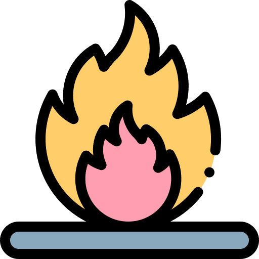 Burning science fire tools icon