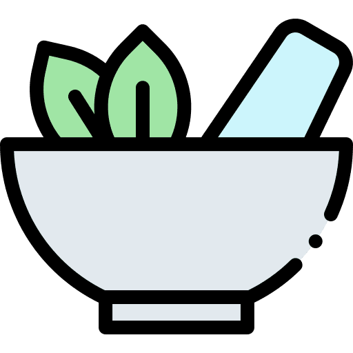 Mortar medicine pharmacy herbal treatment icon