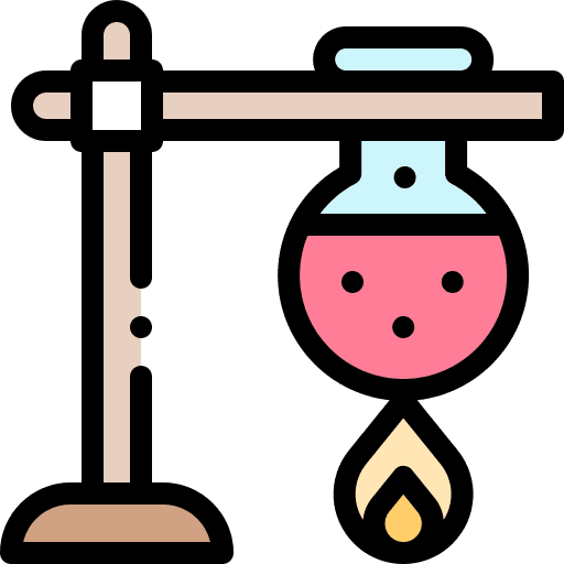 Experiment bunsen burner science lab icon Experiment bunsen burner science lab icon