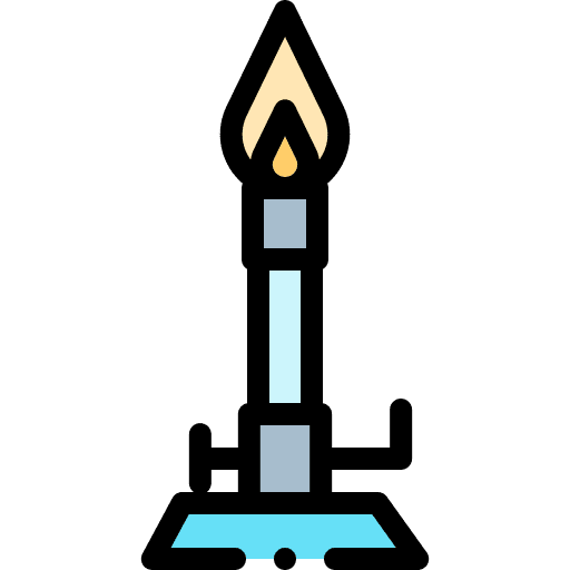 Bunsen burner experiment lab biochemistry icon Bunsen burner experiment lab biochemistry icon