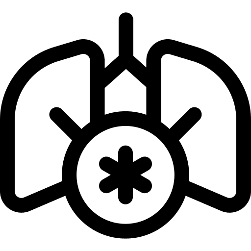 Lungs healthcare and medical symptom sick icon