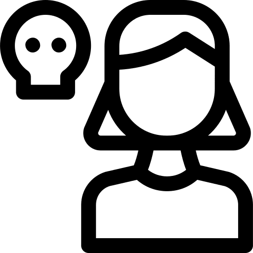 Pass away people symptom woman icon