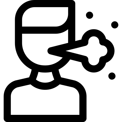 Dry cough caucasian illness symptom icon