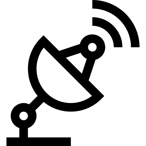 Satellite dish radio antenna electronics communications icon