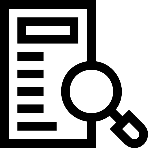 Search files and folders magnifying glass audit icon