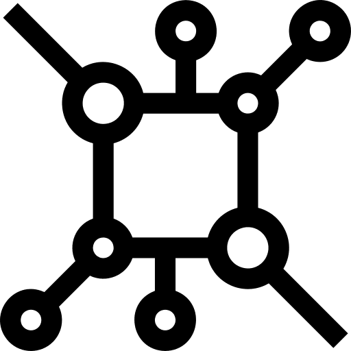 Nano technology atom nano particle icon