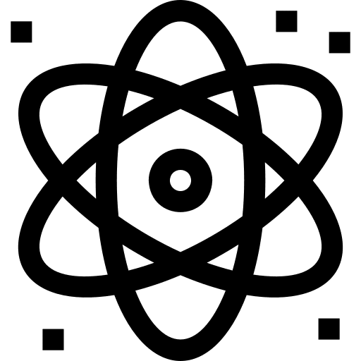 Atom science nuclear electron icon