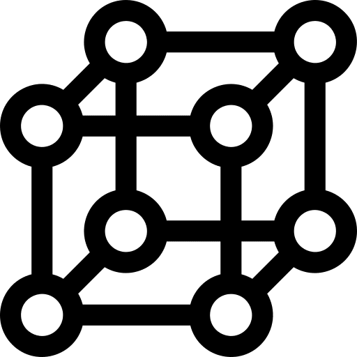 Cube medical atom molecule icon