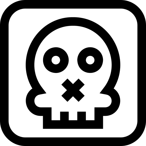 Danger shapes and symbols danger skeleton icon