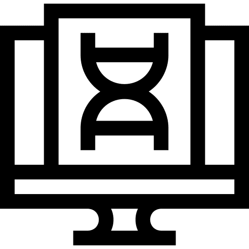 Dna screen dna computer icon