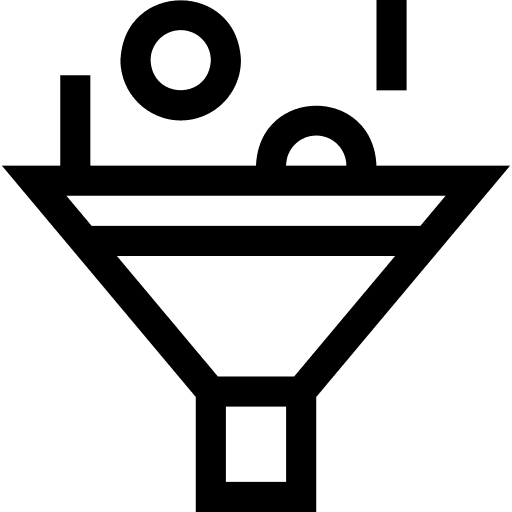 Filter funnel filtering tool icon
