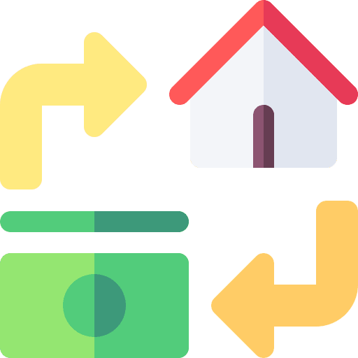 Refinancing loan mortgage property icon