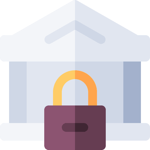 Bank deposit business and finance lock icon Bank deposit business and finance lock icon
