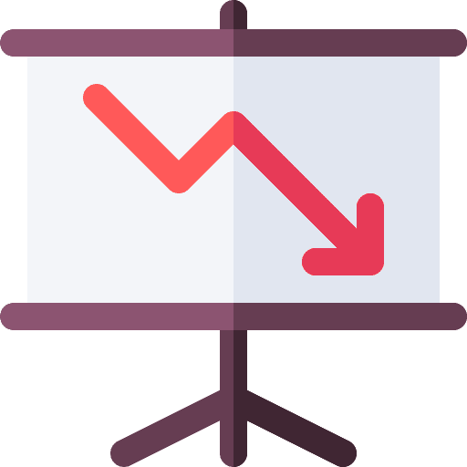 Board graphic presentation business and finance icon Board graphic presentation business and finance icon