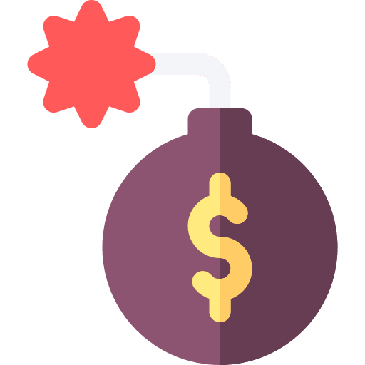 Debt debt banking explosion icon Debt debt banking explosion icon
