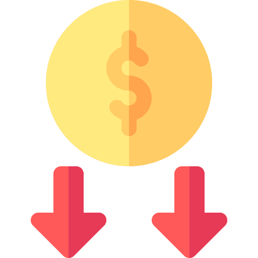 Economic crisis loss recession money icon