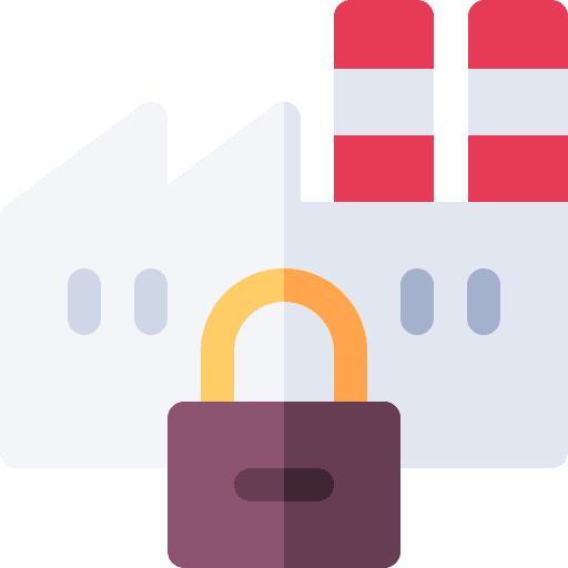 Factory security padlock closed icon Factory security padlock closed icon