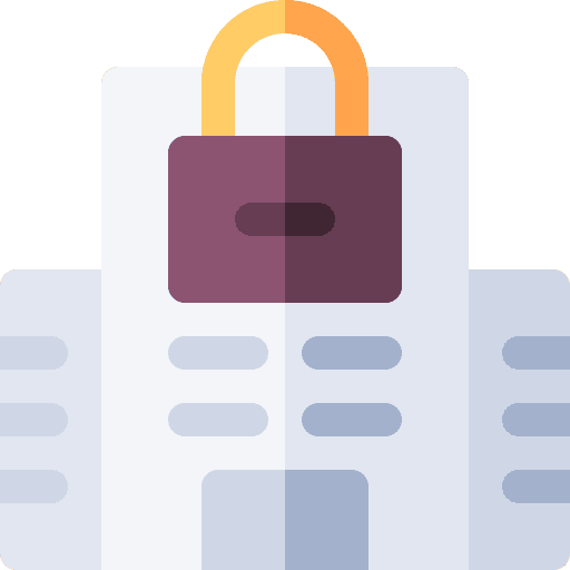 Office safe padlock building icon Office safe padlock building icon